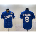 Los Angeles Dodgers #8 Enrique Hernandez Royal MWATKINS 2024 World Series Cool Base Stitched Jersey