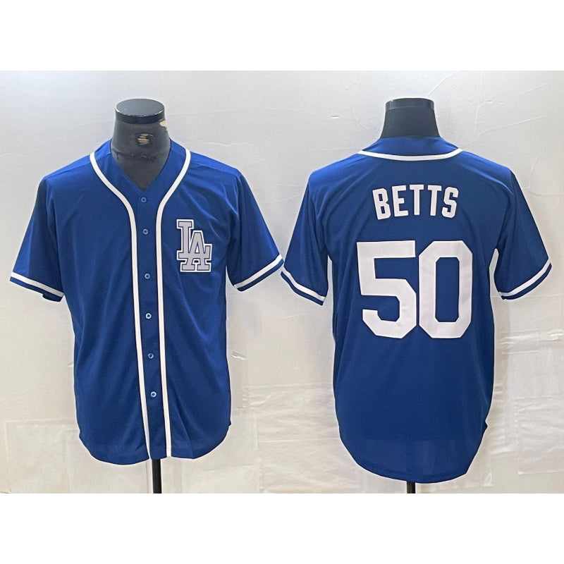 Los Angeles Dodgers #50 Mookie Betts Blue MWATKINS Cool Base Stitched Jersey