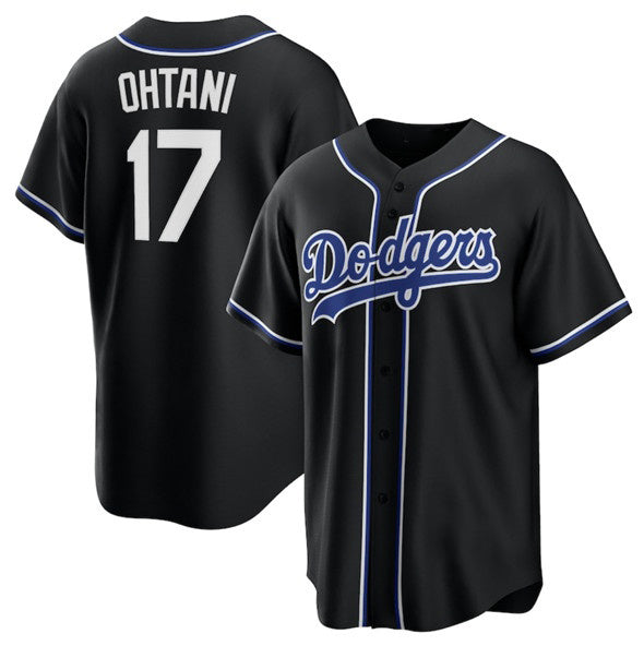 Los Angeles Dodgers #17 Shohei Ohtani Black MWATKINS Lights Out Limited Stitched Jersey