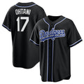 Los Angeles Dodgers #17 Shohei Ohtani Black MWATKINS Lights Out Limited Stitched Jersey
