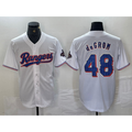 Texas Rangers #48 Jacob deGrom White MWATKINS 2024 Gold Collection Limited Cool Base Jersey