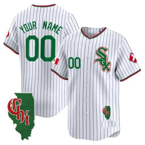 Custom Chicago White Sox Mexico Vapor Premier Limited Jersey ¨C Illinois Patch ¨C White 2 MWATKINS