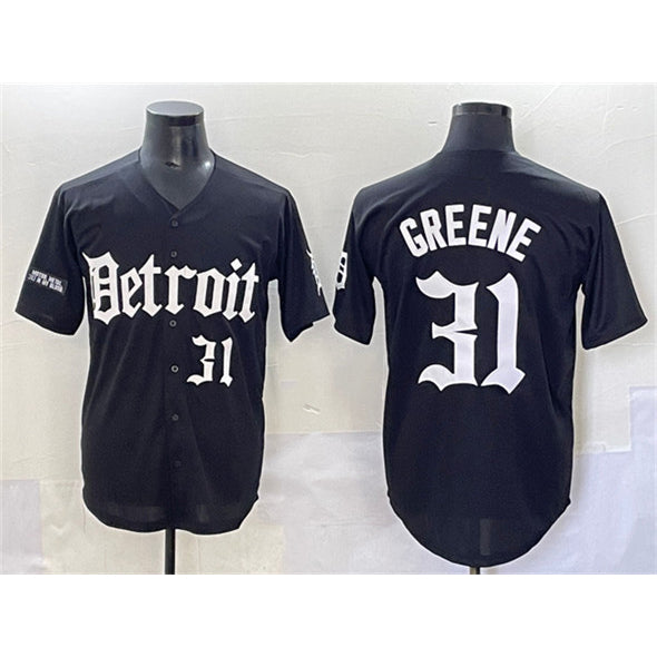Detroit Tigers #31 Riley Greene Black MWATKINS 'Motor Gothic Edition' Vapor Premier Limited Stitched Jersey
