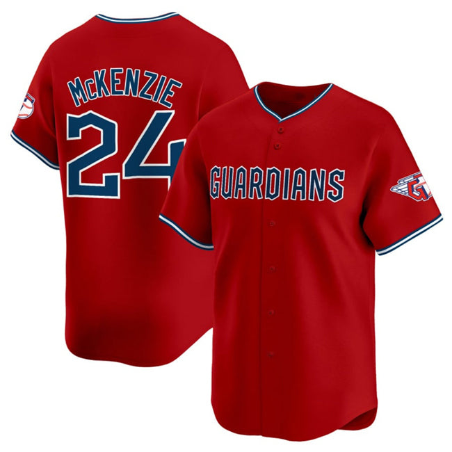 Cleveland Guardians #24 Triston McKenzie Red MWATKINS Alternate Limited Stitched Jersey