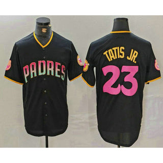 San Diego Padres #23 Fernando Tatis Jr Black MWATKINS 20th Anniversary Cool Base Stitched Jersey