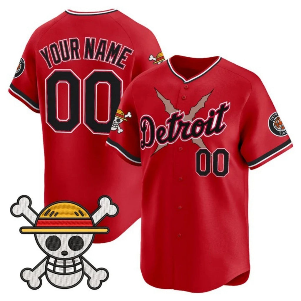 Custom Detroit Tigers x One Piece Red MWATKINS Vapor Premier Limited Jersey - Stitched