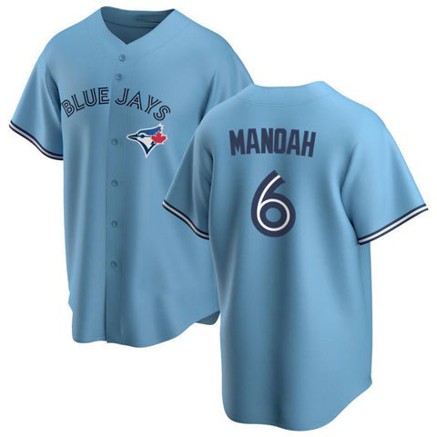 Toronto Blue Jays #6 Alek Manoah Light Blue MWATKINS Stitched Cool Base Jersey