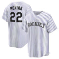 Colorado Rockies #22 Mickey Moniak White MWATKINS Home Replica Jersey