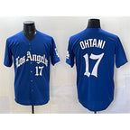 Los Angeles Dodgers #17 Shohei Ohtani Blue MWATKINS 2025 LA Gothic Style With Fernando Patch Vapor Premier Limited Stitched Jersey