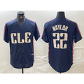 Cleveland Guardians #22 Josh Naylor Navy MWATKINS 2024 City Connect Limited Stitched Jersey