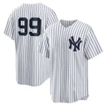 New York Yankees #99 Aaron Judge White MWATKINS Home Replica Player Name Jersey
