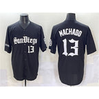 San Diego Padres #13 Manny Machado Black MWATKINS Gothic Edition Vapor Limited Stitched Jersey