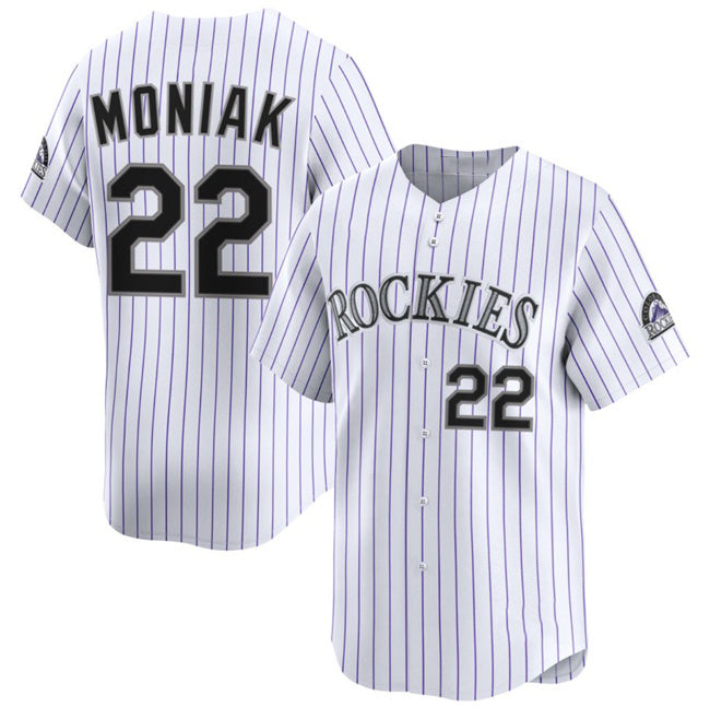 Colorado Rockies #22 Mickey Moniak White MWATKINS Home Limited Stitched Jersey