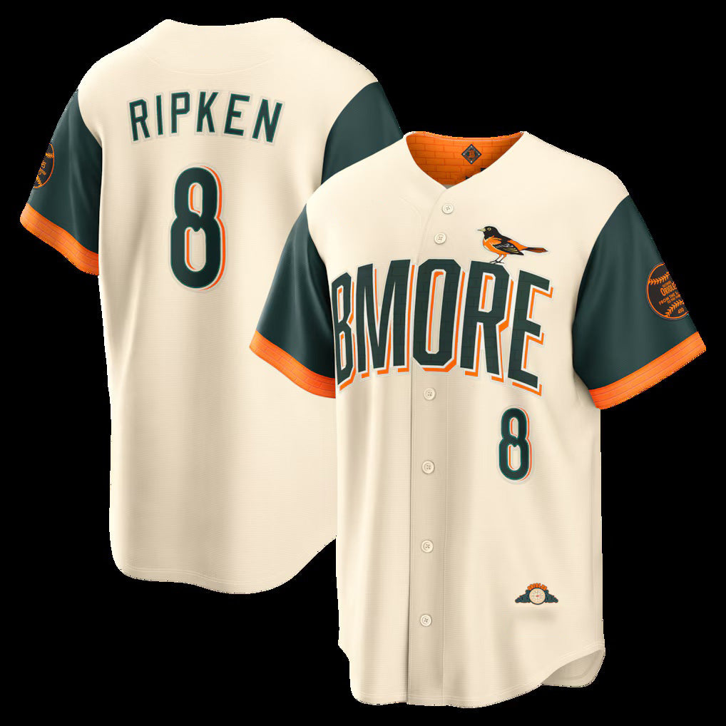 Baltimore Orioles #8 Cal Ripken Jr. Natural MWATKINS 2026 City Connect Stadium Jersey