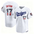 Los Angeles Dodgers #17 Shohei Ohtani White MWATKINS USA 250 Fourth of July Limited Stitched Jersey