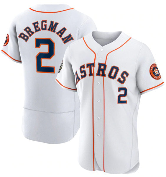 Houston Astros #2 Alex Bregman White MWATKINS 2022 World Series Flex Base Stitched Jersey