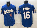 Los Angeles Dodgers #16 Will Smith Royal MWATKINS 2026 Gold Collection 9x & B2B Champs Patch Stitched Jersey
