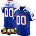 Custom B.Bills Active Player Blue White MWATKINS 2023 F.U.S.E. AFC East Champions Ptach Stitched Jersey