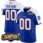 Custom B.Bills Active Player Blue White MWATKINS 2023 F.U.S.E. AFC East Champions Ptach Stitched Jersey