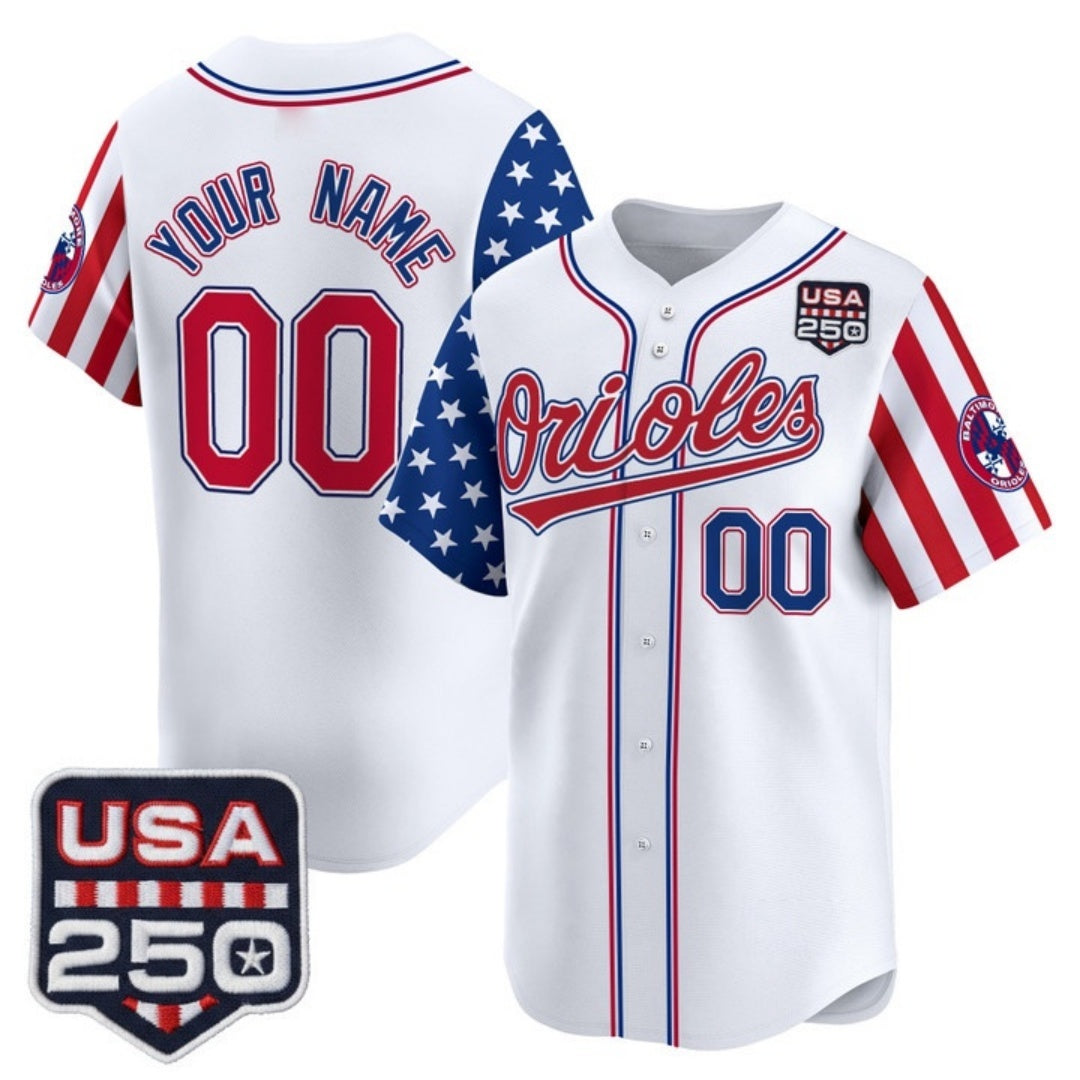 Custom Baltimore Orioles America 250 Edition Vapor Premier Limited White MWATKINS Stitched Jerseys