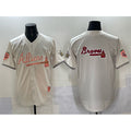 Atlanta Braves Team Big Logo Cream MWATKINS 2024 Atliens & Peach With Outkast Patch Vapor Limited Stitched Jersey