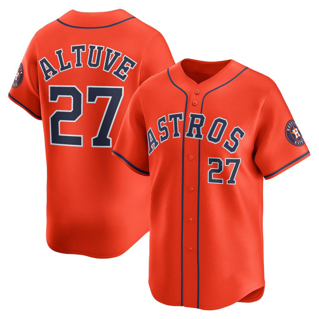 Houston Astros #27 Jose Altuve Orange MWATKINS Alternate Limited Player Jersey
