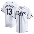 Tampa Bay Rays #13 Junior Caminero White MWATKINS Home Limited Player Jersey