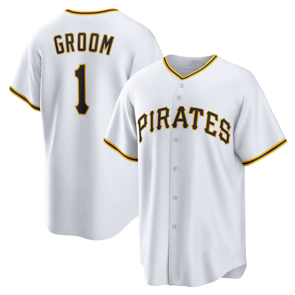 Pittsburgh Pirates #1 Groom Home White MWATKINS Replica Jersey