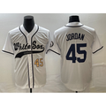 Chicago White Sox #45 Michael Jordan Number White MWATKINS Cool Base Stitched Jersey