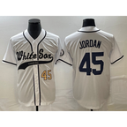 Chicago White Sox #45 Michael Jordan Number White MWATKINS Cool Base Stitched Jersey