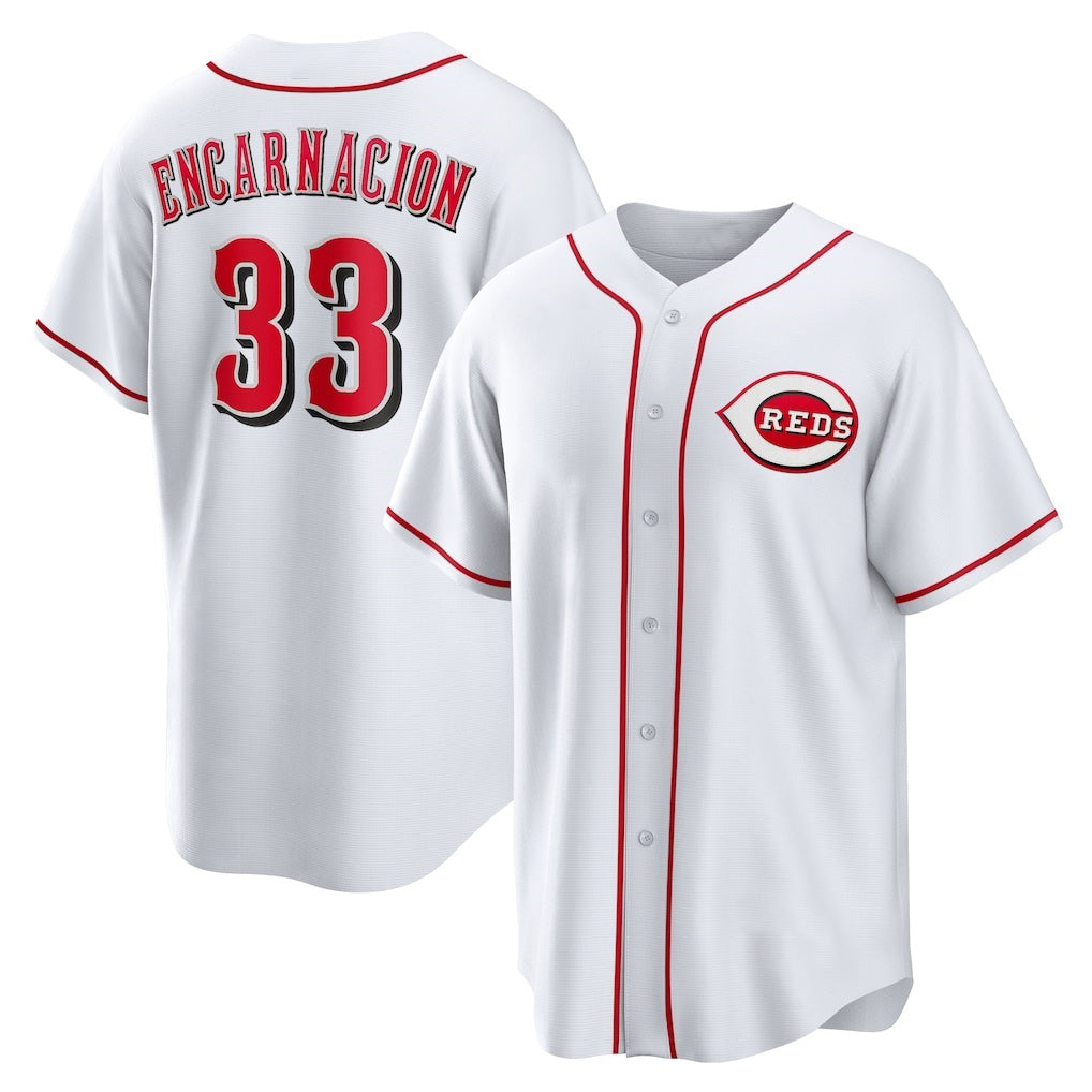 Cincinnati Reds #33 Christian Encarnacion-Strand White MWATKINS Home Replica Jersey