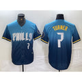 Philadelphia Phillies #7 Trea Turner Number Blue MWATKINS 2024 City Connect Limited Stitched Jersey 2