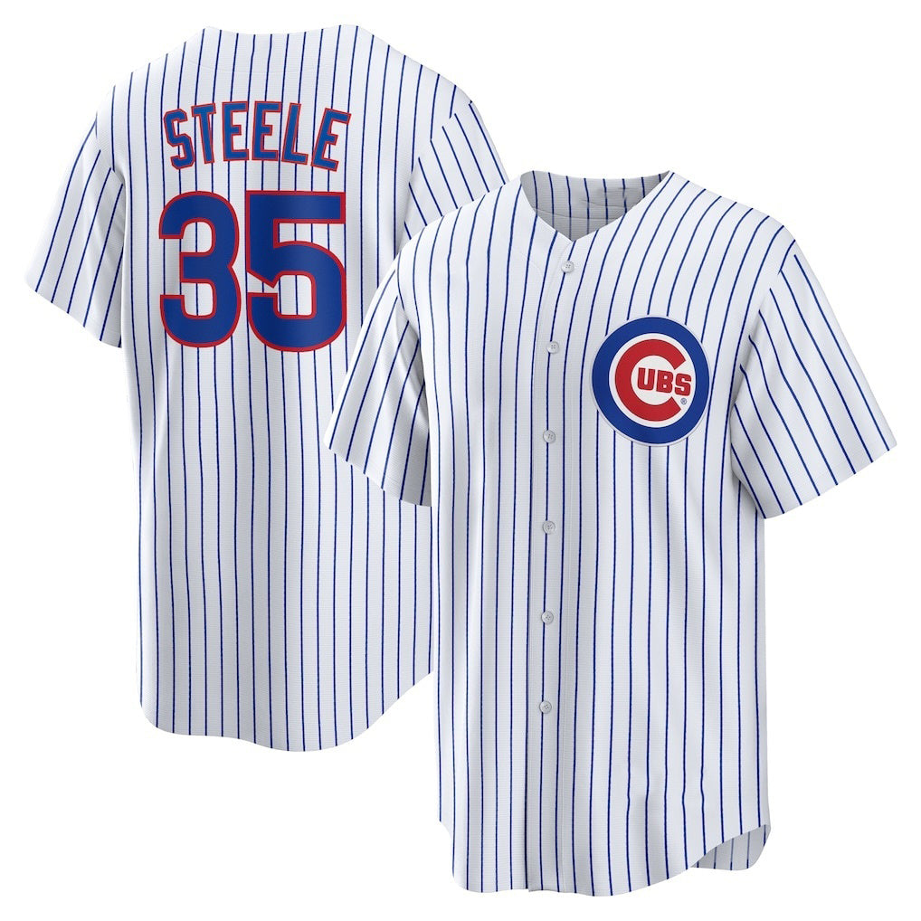 Chicago Cubs #35 Justin Steele White MWATKINS Home Replica Jersey