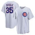 Chicago Cubs #35 Justin Steele White MWATKINS Home Replica Jersey