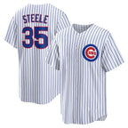 Chicago Cubs #35 Justin Steele White MWATKINS Home Replica Jersey