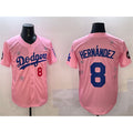 Los Angeles Dodgers #8 Enrique Hernandez Pink MWATKINS 2025 Tokyo Series Limited Stitched Jersey