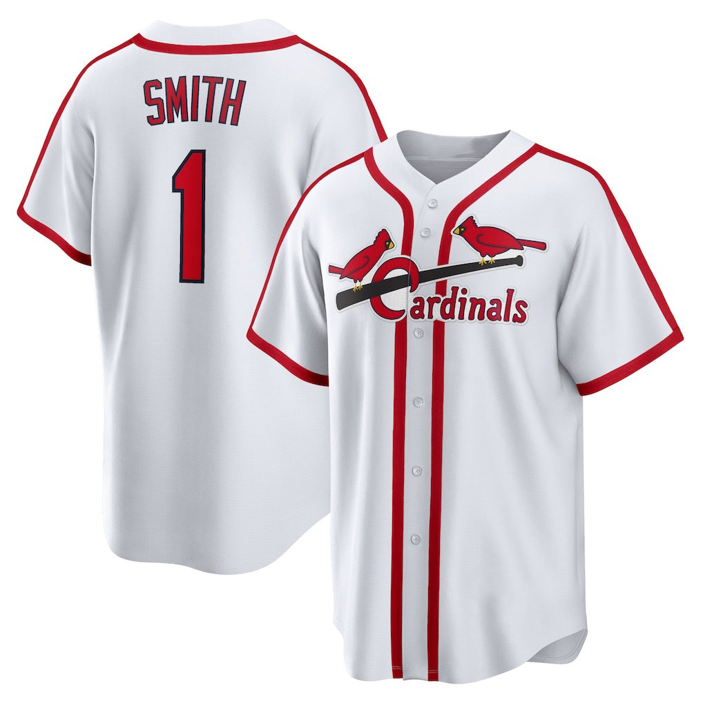 St. Louis Cardinals #1 Ozzie Smith White MWATKINS Home Cooperstown Collection Player Jersey