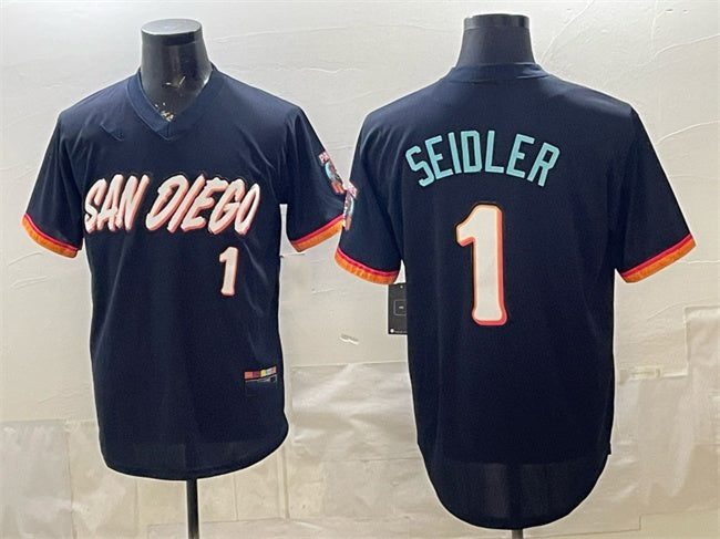 San Diego Padres #1 Peter Seidler Obsidian MWATKINS 2026 City Connect Stadium Stitched Jersey