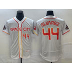 Houston Astros #44 Yordan Alvarez Number White MWATKINS 2023 City Connect Flex Base Stitched Jersey 2