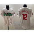 Philadelphia Phillies #12 Kyle Schwarber White MWATKINS Phanatic Cool Base Stitched Jersey