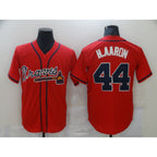 Atlanta Braves #44 Hank Aaron Red MWATKINS Game Jerseys