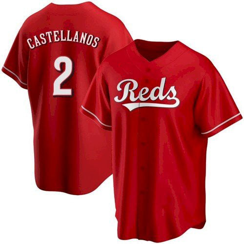Cincinnati Reds #2 Nick Castellanos Red MWATKINS 2021 Replica Alternate Jersey
