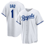 Kansas City Royals #1 Dad White MWATKINS Home Replica Jersey