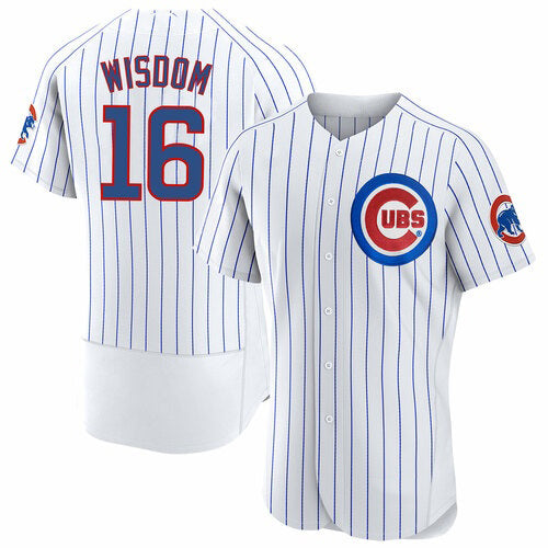 Chicago Cubs #16 Patrick Wisdom White MWATKINS Flex Base Stitched Jersey