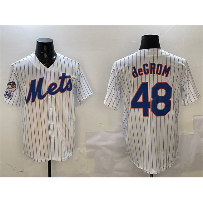 New York Mets #48 Jacob DeGrom White MWATKINS 2025 Spring Training Cool Base Stitched Jersey