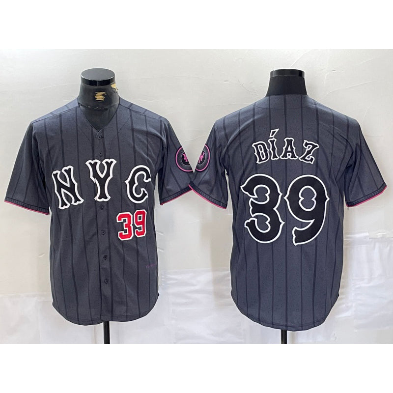 New York Mets #39 Edwin Diaz Gray MWATKINS 2024 City Connect Cool Base Jerseys