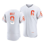 San Francisco Giants #9 Brandon Belt White MWATKINS 2021 City Connect Flex Base Jersey