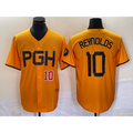 Pittsburgh Pirates #10 Bryan Reynolds Number Gold MWATKINS 2023 City Connect Stitched Jersey 3