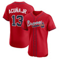 Atlanta Braves #13 MWATKINSld Acu?a Jr. Red MWATKINS Alternate 2 Elite Jersey