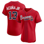 Atlanta Braves #13 MWATKINSld Acu?a Jr. Red MWATKINS Alternate 2 Elite Jersey